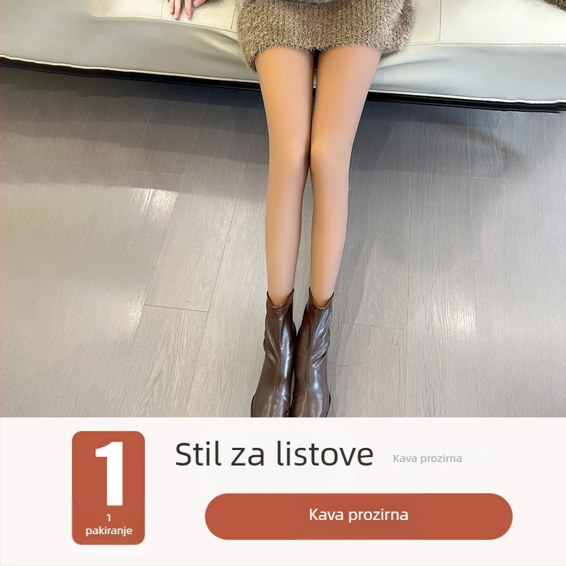 Ženske flis tajice s unutarnjom izolacijom — siva nijansa — jedinstvene hlače-leggings za zimu, proljeće i jesen