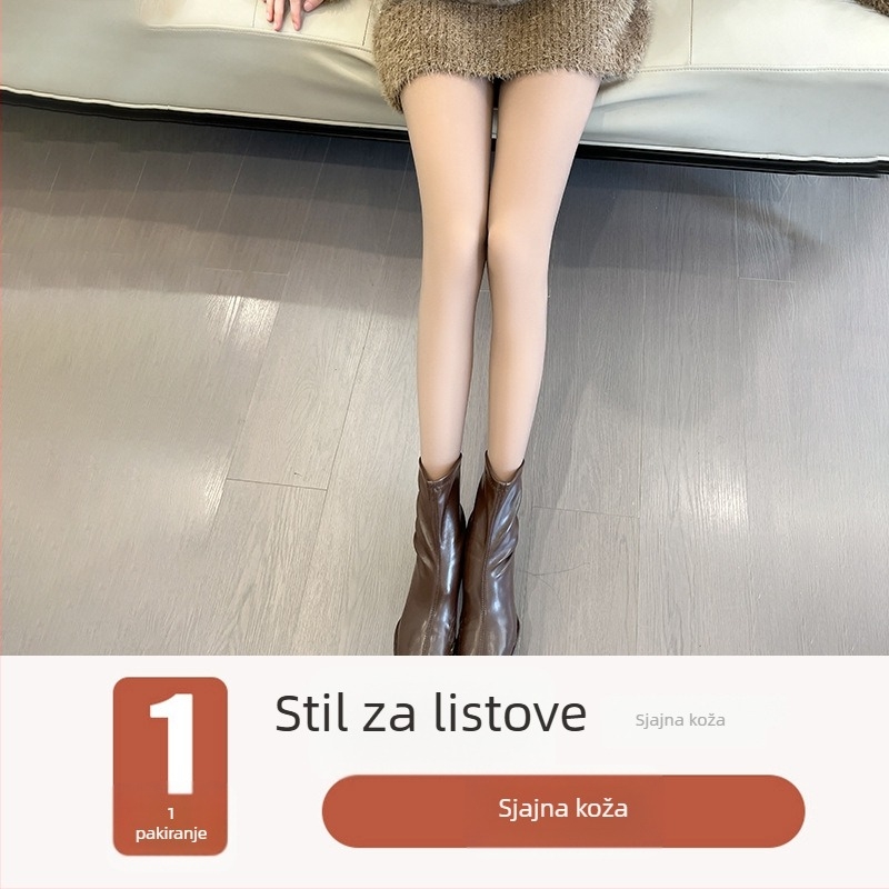 Ženske flis tajice s unutarnjom izolacijom — siva nijansa — jedinstvene hlače-leggings za zimu, proljeće i jesen