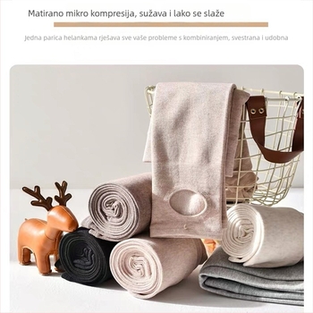 Tamno sive pamučne tajice s fleece oblogom za žene