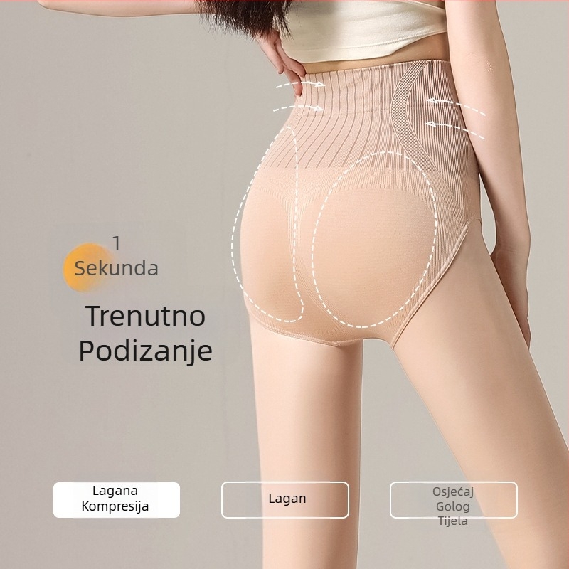 Ženske Tajice s visokim strukom, debeli fleec, za jesen i zimu, efekt golih nogu