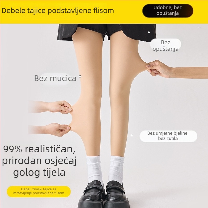 Flower Fairy Crne prozirne hulahopke s flis podstavom za jesen-zimu, kontrola trbuha i podizanje stražnjice