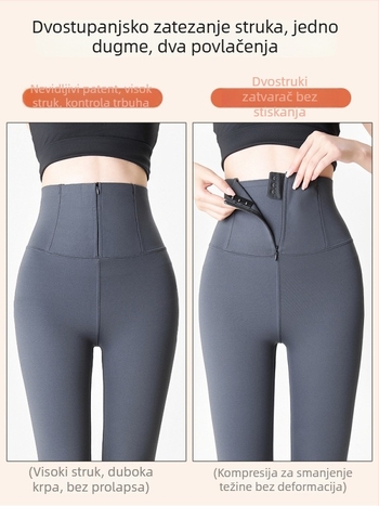 Ženske zimske debeli elastični leggings s patentnim zatvaračem, kontrola trbuha i podizanje stražnjice, topli, sharkskin