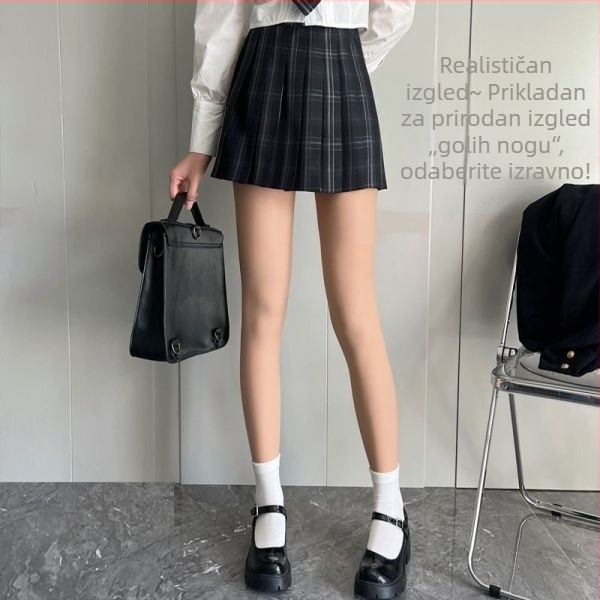 Ženske leggings s flisom u boji kože za jesen-zimu, oblikovanje silhuete, ženske tajice, pogodni za nošenje kao vanjski sloj, tople i debele
