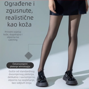 Najlon tajice s flisom za vanjsku upotrebu, crno-siva, debeli