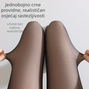 Najlon tajice s flisom za vanjsku upotrebu, crno-siva, debeli
