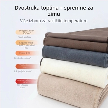 Ženske flis hlače s visokim strukom, tople i udobne, za jogu, pogodne za zimu, proljeće i jesen.
