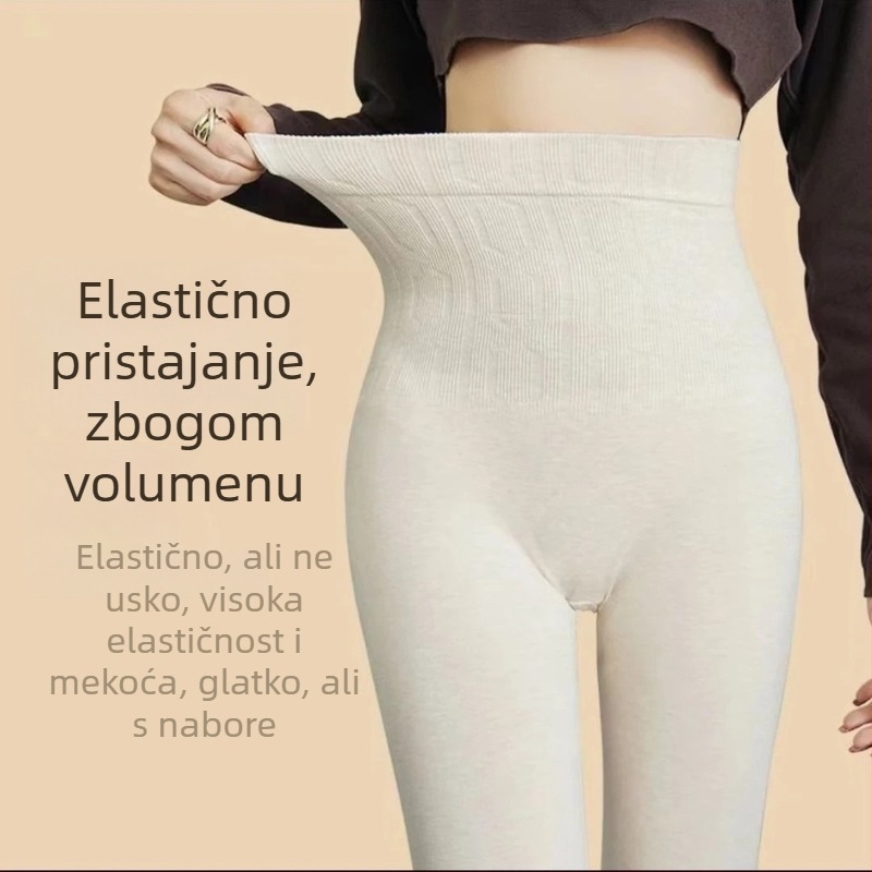 Leggins od modala s visokim stupnjem elastičnosti, uski kroj, topli, jednobojni (Modal 50–70%, Poliester 30–50%)