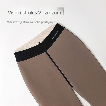 650 g flisom podstavljene debeli legging za sitne žene, boja kože, zimska toplina, podizanje stražnjice
