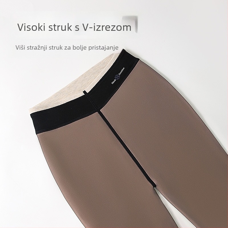 650 g flisom podstavljene debeli legging za sitne žene, boja kože, zimska toplina, podizanje stražnjice