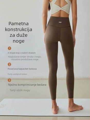 Ženske tanke viskozne joga hlače s visokim strukom za oblikovanje trbuha i podizanje stražnjice, duljina 3/4, all-in-one