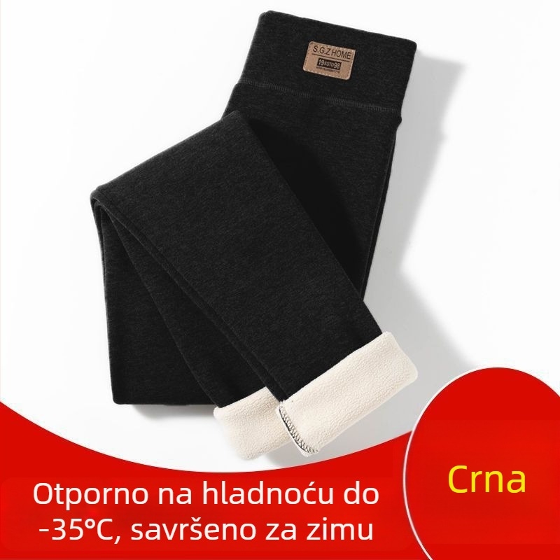 Ženske termo tajice s flisom iznutra, visoki pojas, stanjivanje trbuha, tople zimi