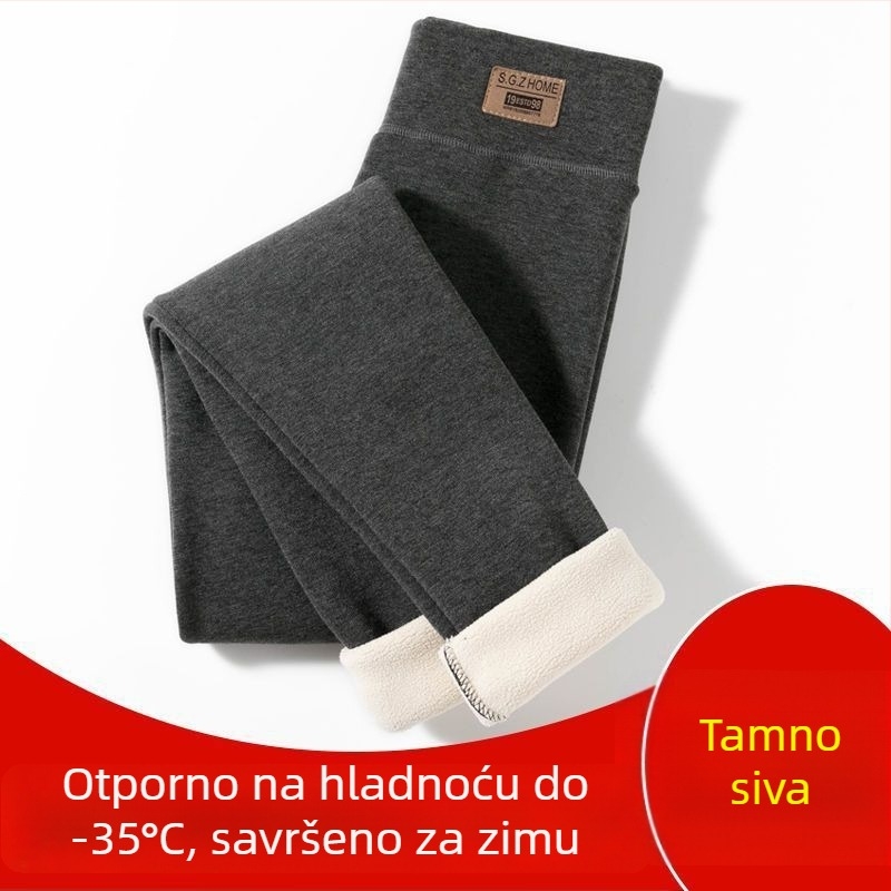 Ženske termo tajice s flisom iznutra, visoki pojas, stanjivanje trbuha, tople zimi