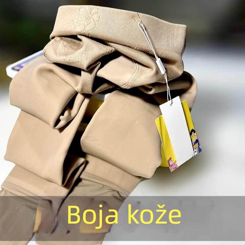 TUTU Debeli velur hlače s kontrolom struka i podizanjem stražnjice, prirodan nude dojam, toplo udobno