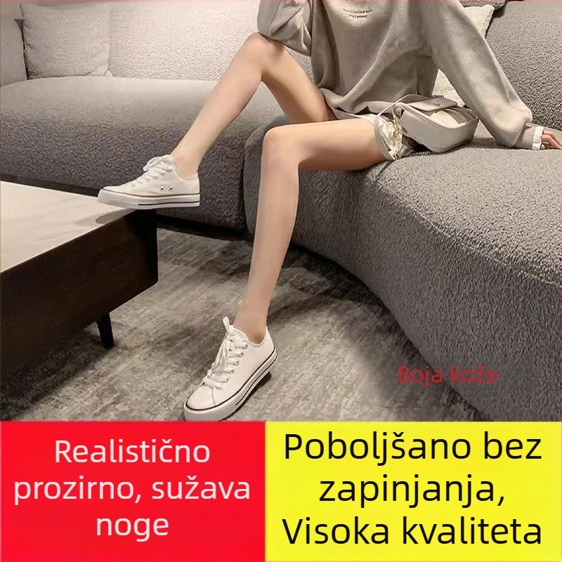 Sive fleecem podstavljene hulahopke za jesen-zimu, tople i debele, s izgledom kože