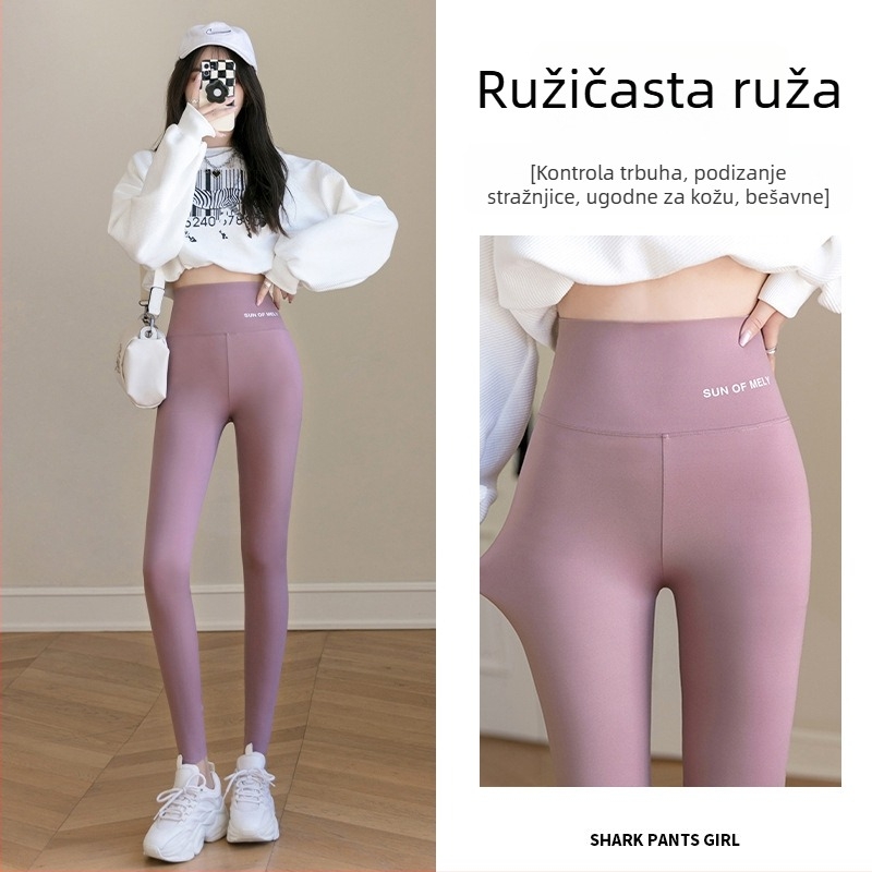 Ženske flis legice za jesen-zimu, uski kroj, kontrola trbuha