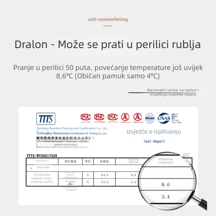 Ženske termalne tajice s visokim strukom, kontrola trbuha i podrška zdjelice, jednobojne, hijaluronska kiselina, jesen-zima