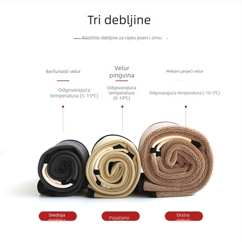 Ženske tajice od najlona sa spandksom, dužina do gležnja, fleece unutarnja podstava za toplinu, visoka elastičnost