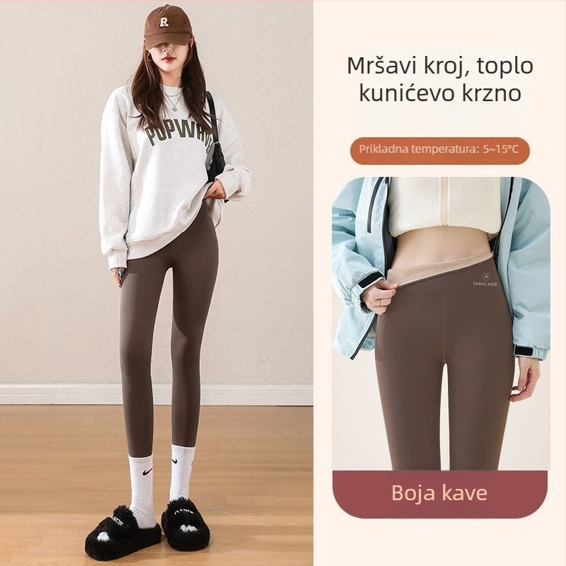Ženske Shark hlače - vitke, plišaste i tople, za jogu, sport i opušteno nošenje