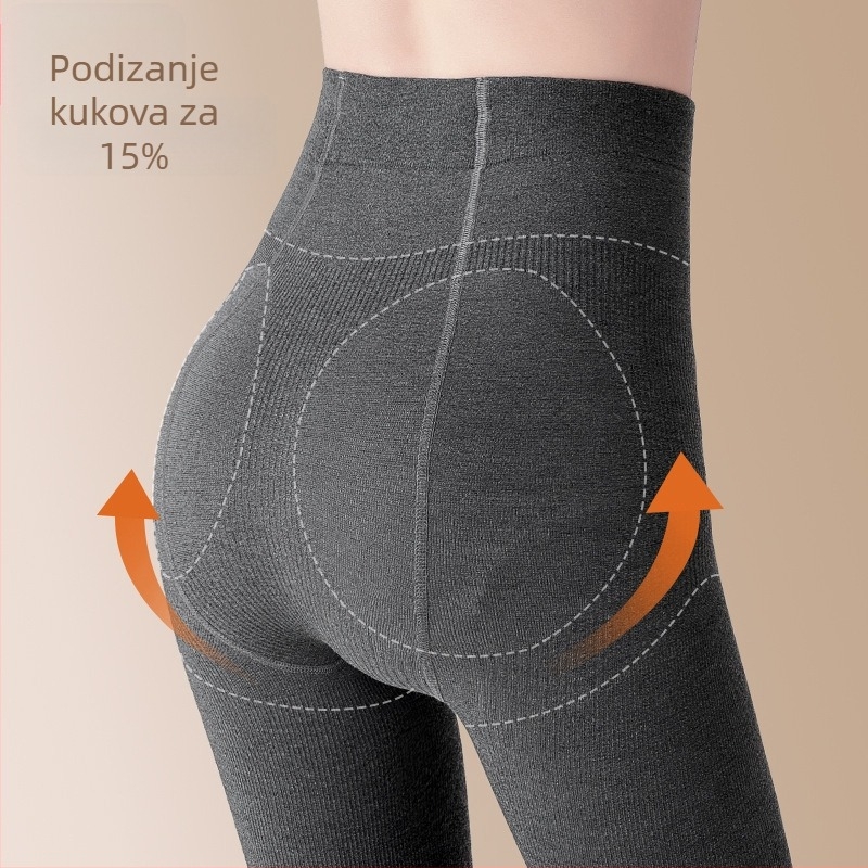 Ženske zimske pantyhose s oblikujućim učinkom, kontrola trbuha, podizanje stražnjice, protivklizni, topli, viskozno vlakno