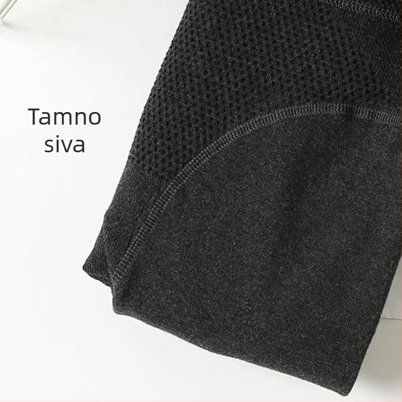 Zimske tople tajice s visokim strukom, jednobojne, s fleksom