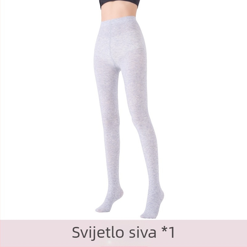 Landa tajice od merino vune, visoki struk, tople i mekane, s flis podstavom, sive crne, za jesen i zimu