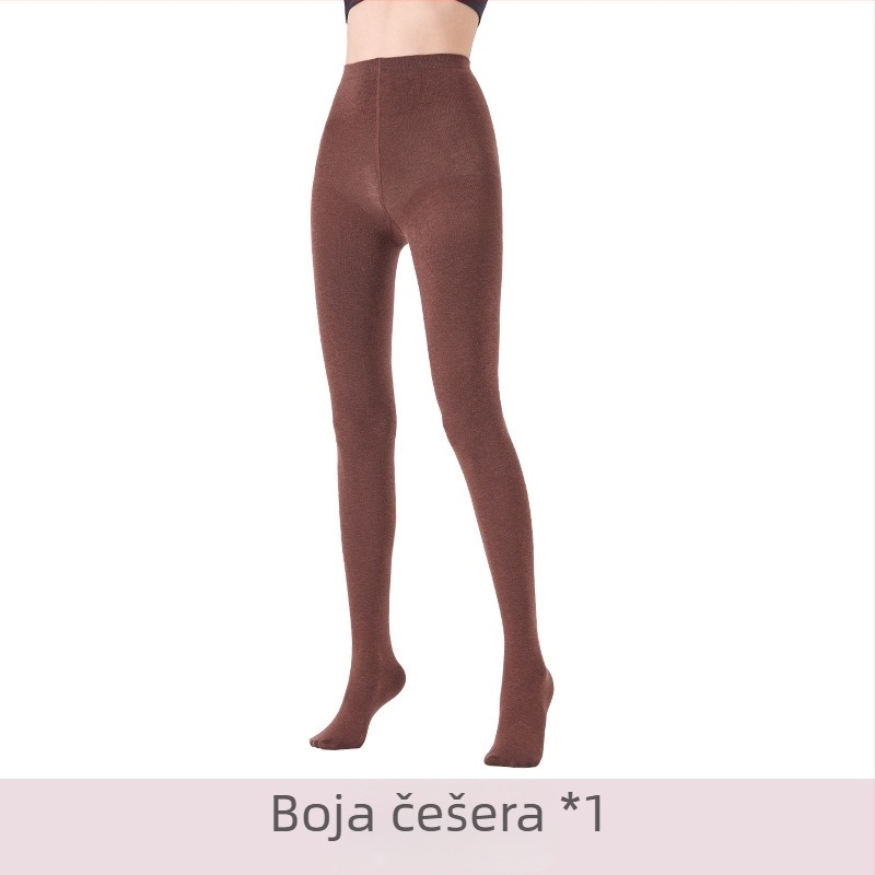 Landa tajice od merino vune, visoki struk, tople i mekane, s flis podstavom, sive crne, za jesen i zimu
