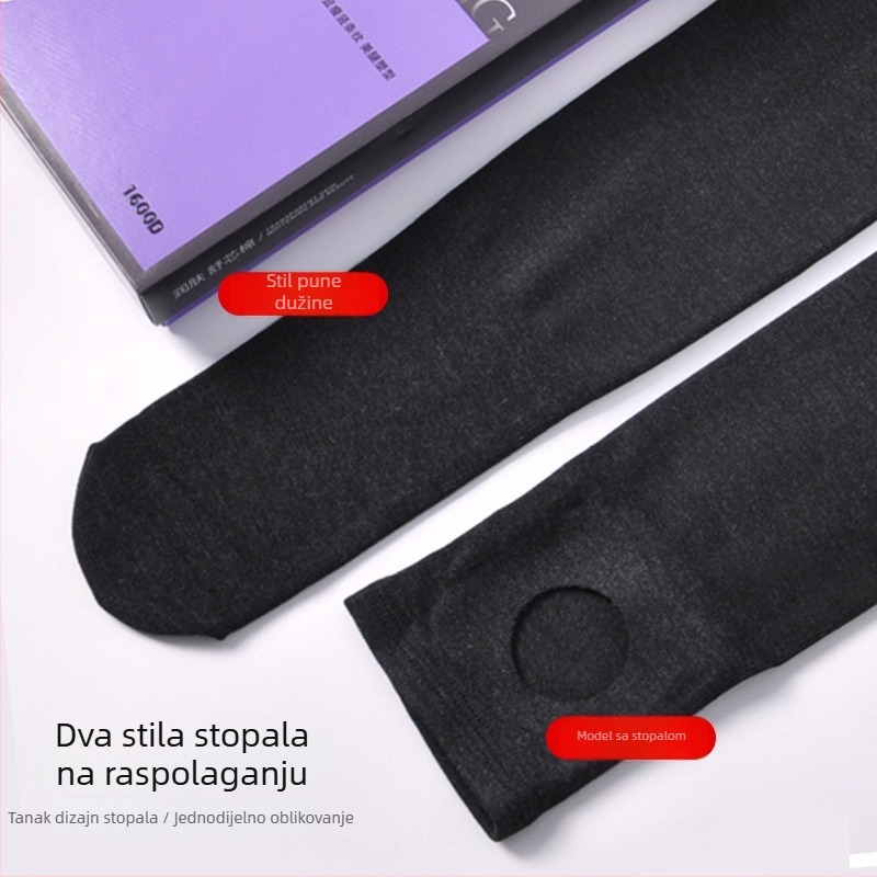 Ženske crne fleecovane legice s vertikalnim prugama, toplo za jesen-zimu, model 7261/7290