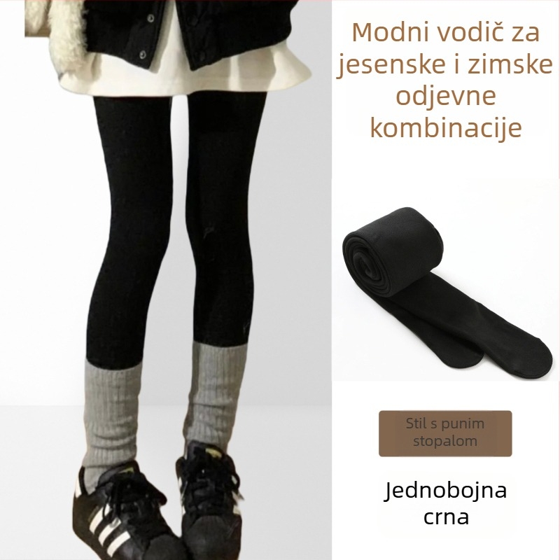 Ženski debeli pamučni tajci s fleesom iznutra, topli, oblikuju tijelo, podižu zadnjicu, prekriveni stopala