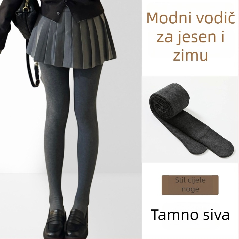 Ženski debeli pamučni tajci s fleesom iznutra, topli, oblikuju tijelo, podižu zadnjicu, prekriveni stopala
