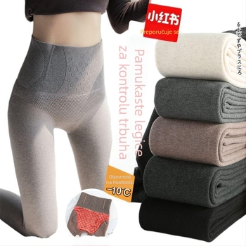 Leggings s dužinom 3/4, široki kroj, debeli, topli, bez velura, jednobojne