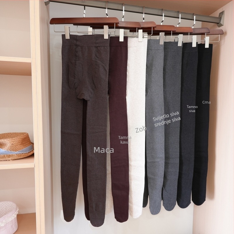 Ženske kompresijske hulahice s fleece podstavom, 230 g, srednje debljine, tople, oblikovanje trbuha, japanski stil