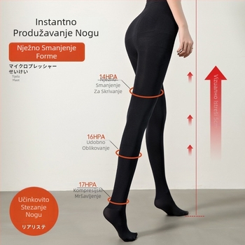 Najlon čarape za dizanje stražnjice, oblikovanje, s flisom za toplinu, jednobojne