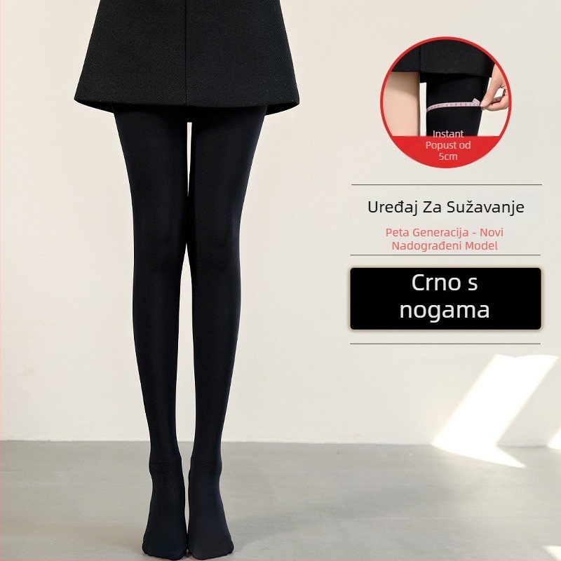 Najlon čarape za dizanje stražnjice, oblikovanje, s flisom za toplinu, jednobojne