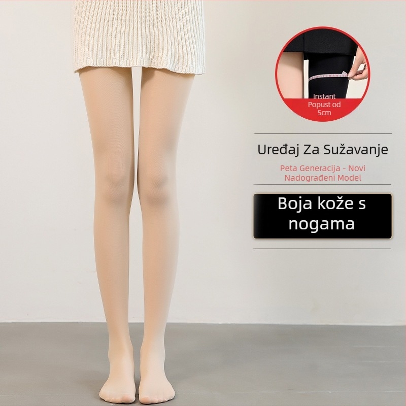 Najlon čarape za dizanje stražnjice, oblikovanje, s flisom za toplinu, jednobojne