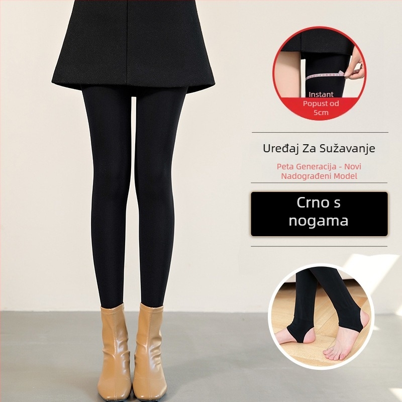 Najlon čarape za dizanje stražnjice, oblikovanje, s flisom za toplinu, jednobojne