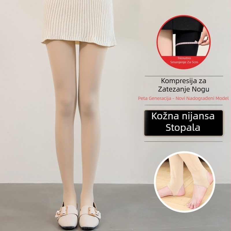 Najlon čarape za dizanje stražnjice, oblikovanje, s flisom za toplinu, jednobojne