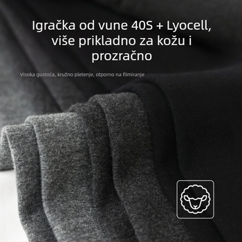 Čarape-hlače od vunene smjese, s fleecem, debele i tople za jesen-zimu, s nogavicama, vizualno sužavajući efekt