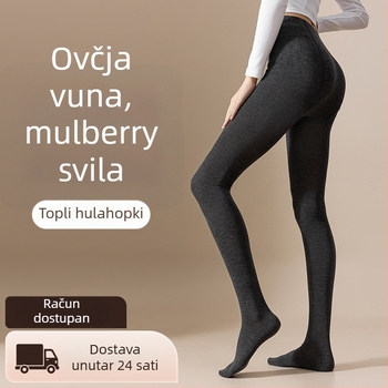 Vunene tajice, jednobojni dizajn, srednja gustoća, cijele dužine, za mlade 18–40 godina