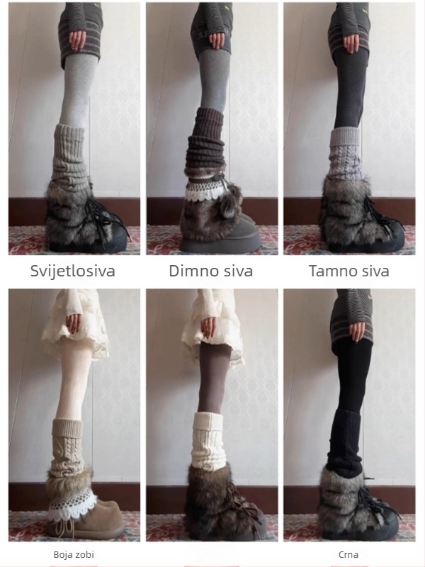 Ženske pletene pamukne tajice s fleece podstavom za jesen-zimu, debele i tijesno prilagodljive, 50–70% pamuka, nylon ispod 30%
