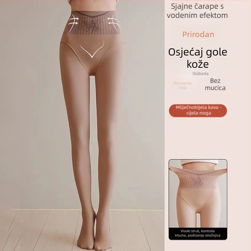 Pantyhose s cvjetnim uzorkom – vila, flis podstava, visokim strukom za oblikovanje struka i bokova, prirodan osjećaj kože, za proljeće i jesen