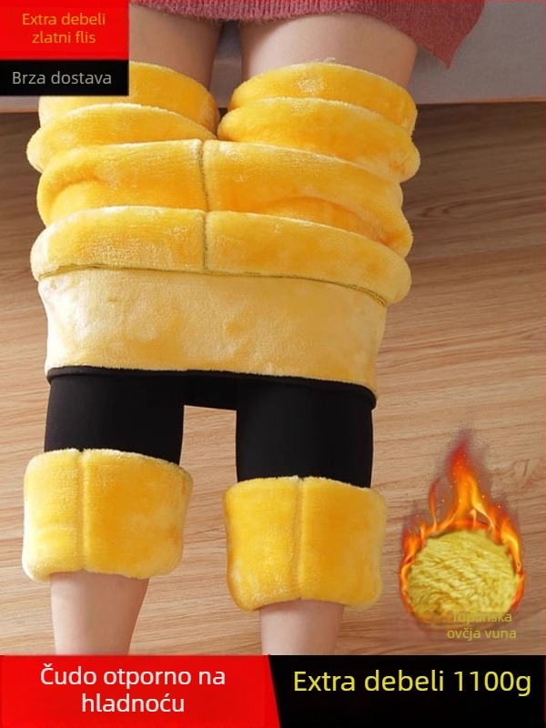 Ženske zimske hlače u jednom komadu, bez šavova, ekstra debele, tople, smjesa najlona i pamuka, visoka elastičnost