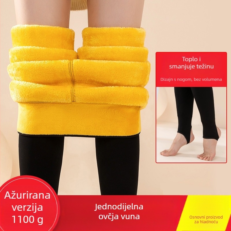 Ženske zimske hlače u jednom komadu, bez šavova, ekstra debele, tople, smjesa najlona i pamuka, visoka elastičnost