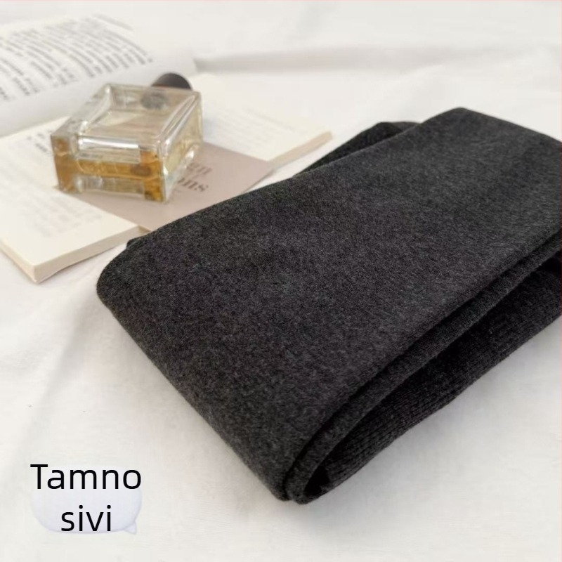 Ženske termo tajice s visokim strukom, jesen-zima 2025, boja kave, lagana kompresija, vitkija silueta
