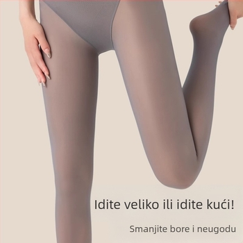 Sive prozirne čarape za žene, jesen-zima, crne sjajne prozirne čarape s prozirnim dijelom