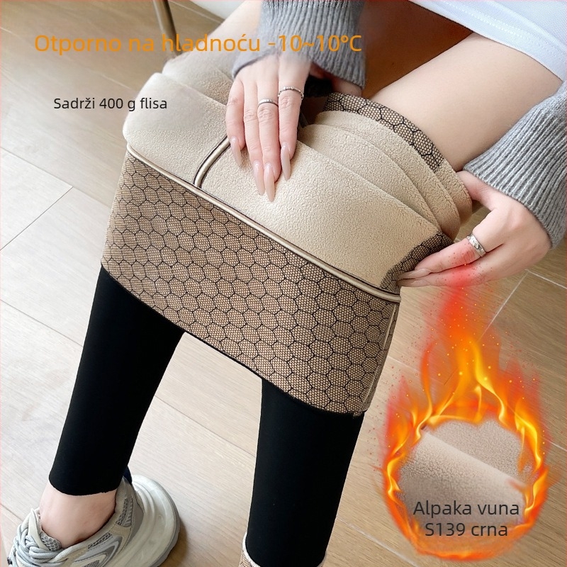 Ženske joge hlače od Sharkskin materijala, za proleće i jesen, deblje za toplinu, visokim strukom za učvršćivanje trbuha i podizanje stražnjice, plus veličina