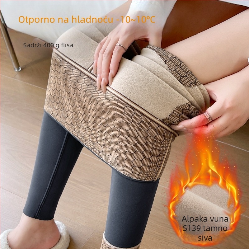 Ženske joge hlače od Sharkskin materijala, za proleće i jesen, deblje za toplinu, visokim strukom za učvršćivanje trbuha i podizanje stražnjice, plus veličina