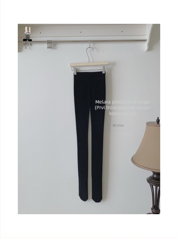 Pamukaste pantyhose s flecom, visokim pojasom za kontrolu trbuha, podizanje zadnjice, tople, s nogama