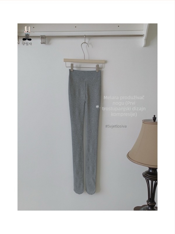 Pamukaste pantyhose s flecom, visokim pojasom za kontrolu trbuha, podizanje zadnjice, tople, s nogama