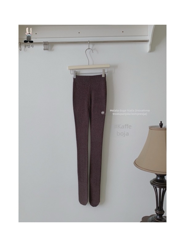 Pamukaste pantyhose s flecom, visokim pojasom za kontrolu trbuha, podizanje zadnjice, tople, s nogama