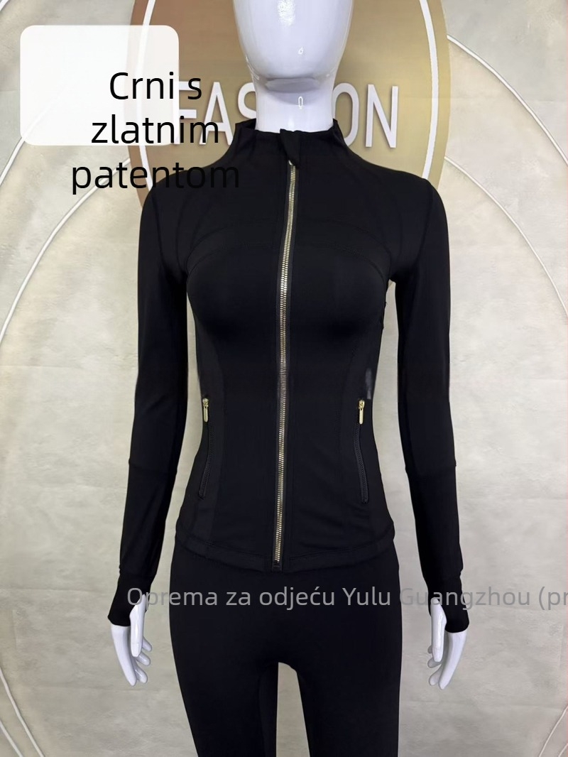 Ženska jakna sa stojećim ovratnikom - uski kroj, brzo sušenje i prozračnost, Najlon 75% / Spandeks 25% s Lycra, duljina do bokova